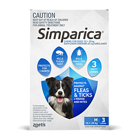 Simparica Dog Medium 10.1-20kg Blue