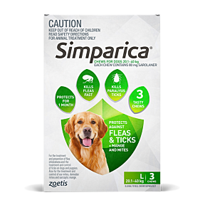 Simparica Dog Large 20.1-40kg Green