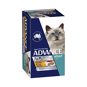 Advance Adult Cat Chicken and Liver Medley 7 x 85g front