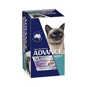 Advance Adult Cat with Succulent Turkey 7 x 85g front