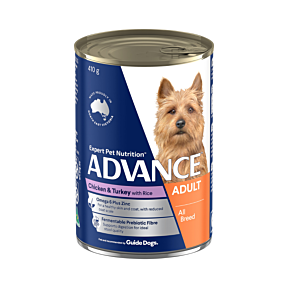 Advance Adult Dog All Breed Chicken Turkey & Rice 410g
