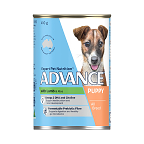 Advance Puppy Plus Growth Lamb & Rice 12 x 410g front