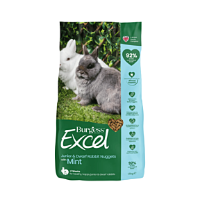 Burgess Excel Junior and Dwarf Rabbit Nuggets with Mint 1.5kg Front