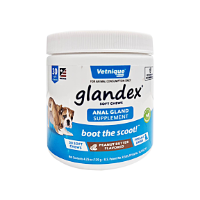 Glandex Anal Gland Support Dog Soft Chews Peanut Butter 30 Chews