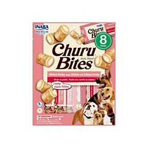 Inaba Churu Bites Chicken With Salmon Wraps Dog Treats 8 Pack