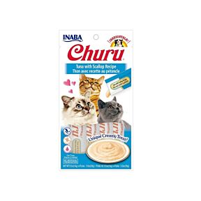 Inaba Churu Puree Tuna With Scallop Cat Treats 4 Pack