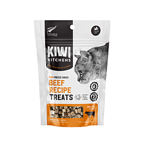 Kiwi Kitchens Raw Freeze Dried Beef Recipe Cat Treats 30g Front