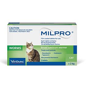 MIlpro Cat Allwormer 2 Tablets