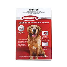 Nuheart Heartworm Tablet Dog Large 23-45kg Red