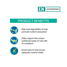 Pro Plan Veterinary Diets EN Gastrointestinal Cat Chicken 10 x 85g Key Benefits