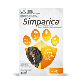 Simparica Dog Small 5.1-10kg Orange