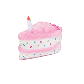 ZippyPaws NomNomz Birthday Cake Pink Dog Toy