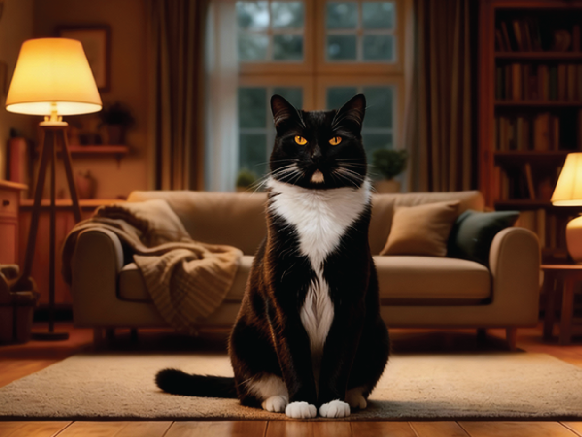 Cat relaxing indoors