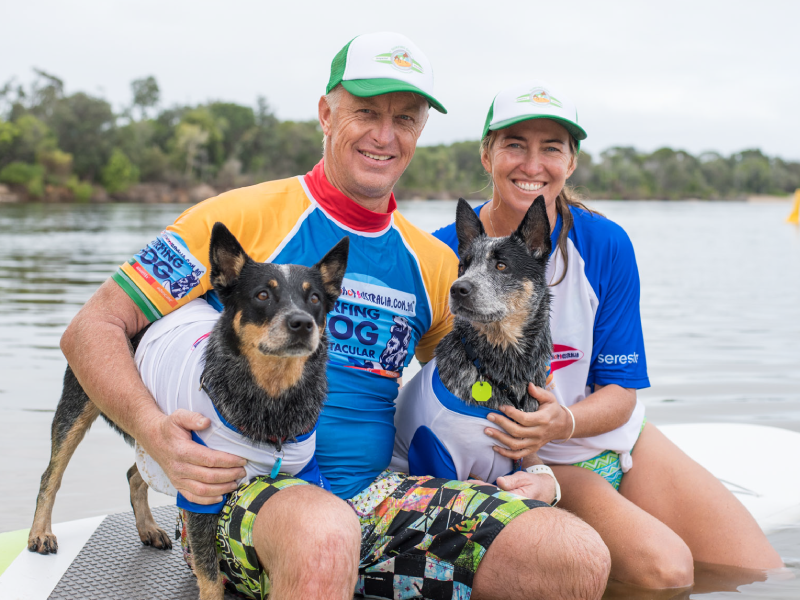 Spike and Rob, 2018 Surfing Dog Champions
